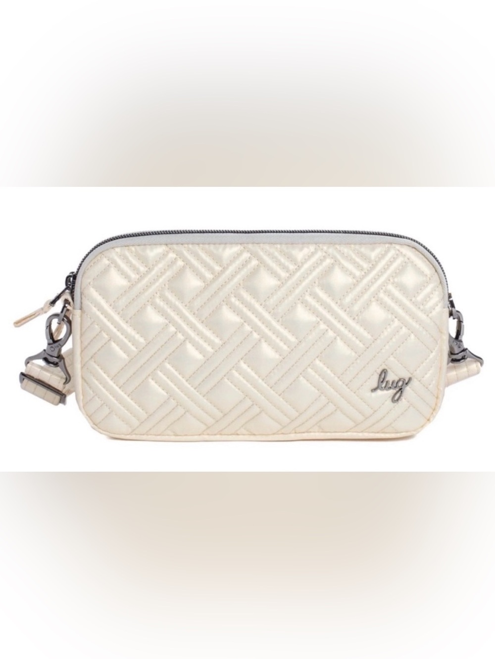 $13 NWOT Lug METALLIC CHAMPAGNE COUPE XL Crossbody Bag